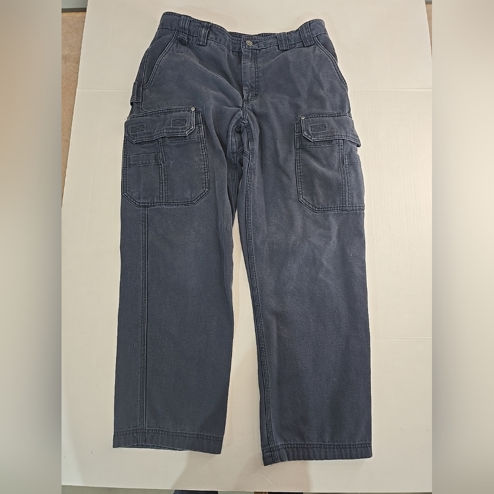 Duluth Trading Company Blk Heavy Canvas Workwear Pants Mens Sz 36x32 Outdoor A2